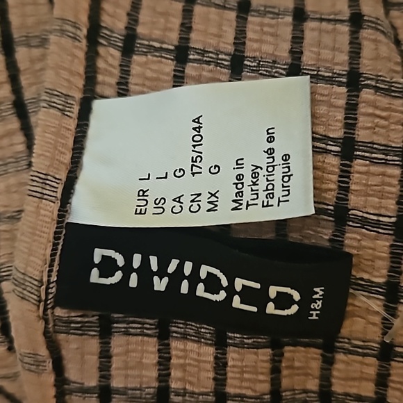 VTG H&M DIVIDED Tattersall Cropped Surplice Blouson Long Sleeve Blouse - Picture 6 of 7